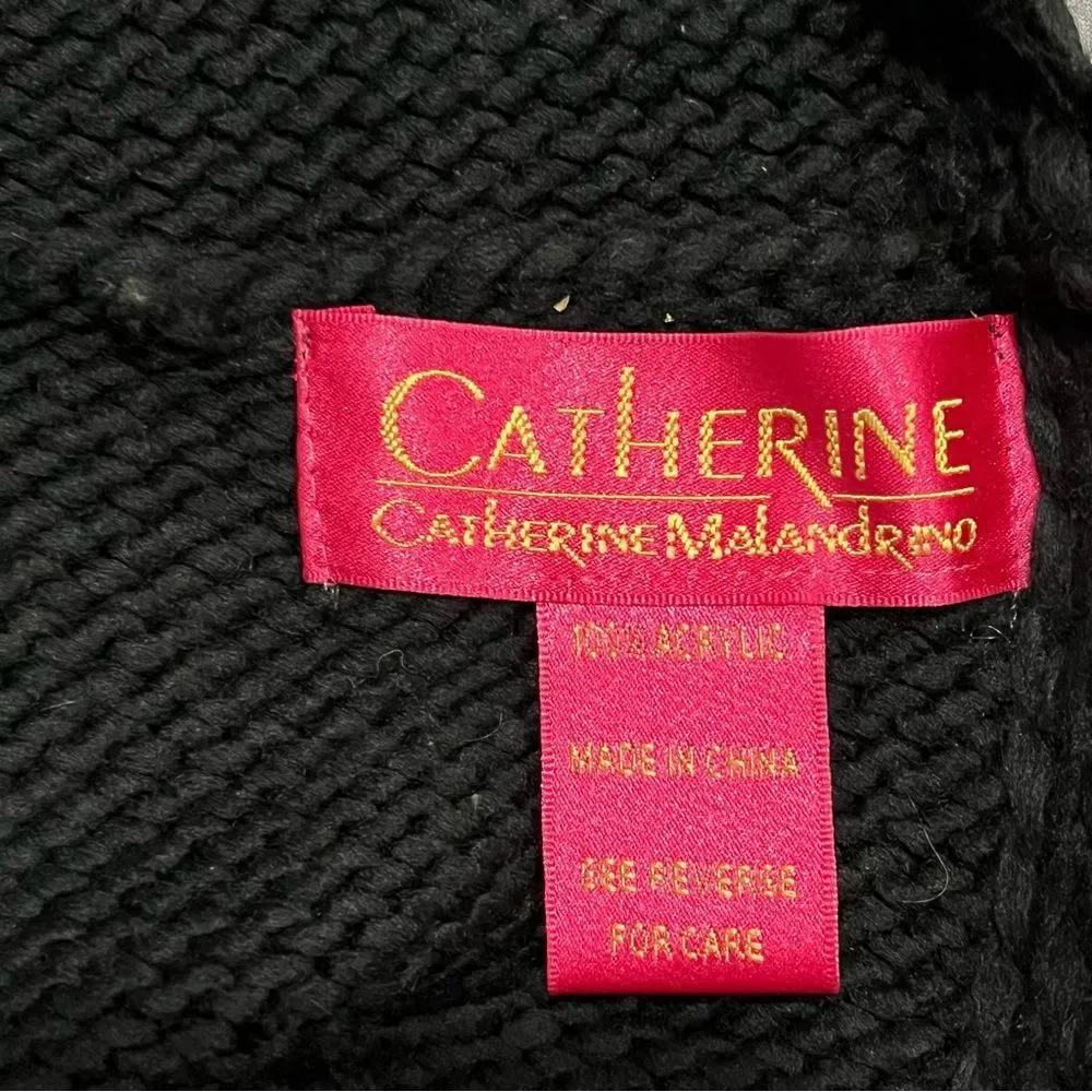 Catherine Malandrino Black & Gold Speckled Knit Infinity Scarf